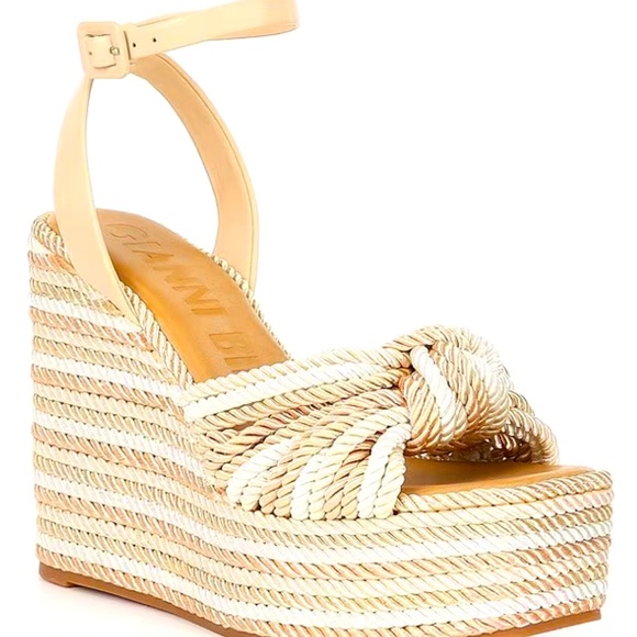 Gianni Bini Leena Corded Knot Platform Wedge Sandals - Picture 1 of 8